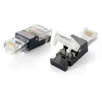 Plugë rrjeti EQUIP RJ-45 Cat6, pa vegla, polikarbonat, zi/transparente