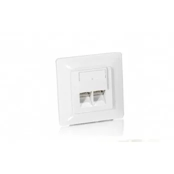 Aksesorë për rrjet Equip / Flush Mount Box + Faceplate / 2x RJ45 Cat5e Ports / 45° Angle - 1