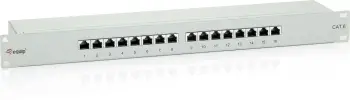 Patch panel Equip 16-port Cat6, RJ-45, 1U, ngjyrë gri
