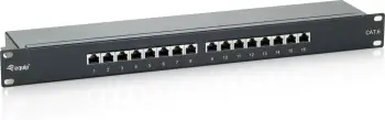 Patch panel Equip 16-portë Cat6, 1U, i zi, rack mounting