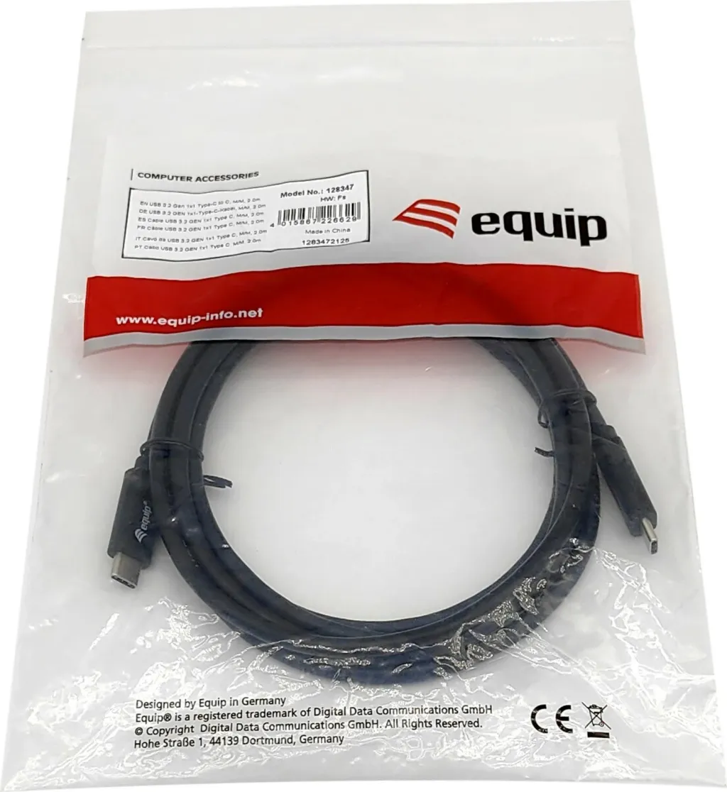 Kabëll USB Equip 3.2 Gen 1 Type-A në Type-C, 2m, i zi - 3