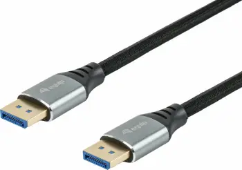 Kabllo DisplayPort Equip 2.1, 3m, 16K, 240Hz, argjendtë/zezë