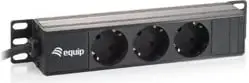 Prizë rack Equip 10" 1U, 3 dalje franceze, 250V, 3500W, e zezë