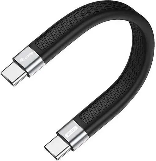 Kabllo USB-C Equip USB 4 Gen.3, 0.13m, 80Gbps, e zezë - 1