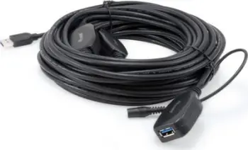 Kabëll zgjatës USB 3.2 Gen 1 Equip 133347, 10m, USB A mashkull në USB A femër, e zezë