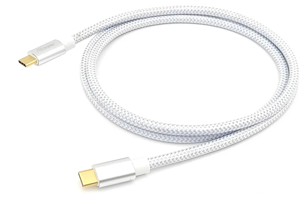 Kabëll USB C në USB C Equip USB 3.2 Gen 2, 1m, 100W, argjendtë/bardhë - 1