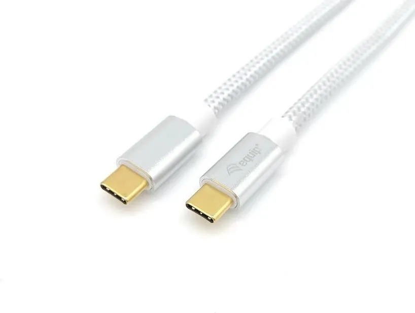 Kabëll USB C në USB C Equip USB 3.2 Gen 2, 1m, 100W, argjendtë/bardhë - 4