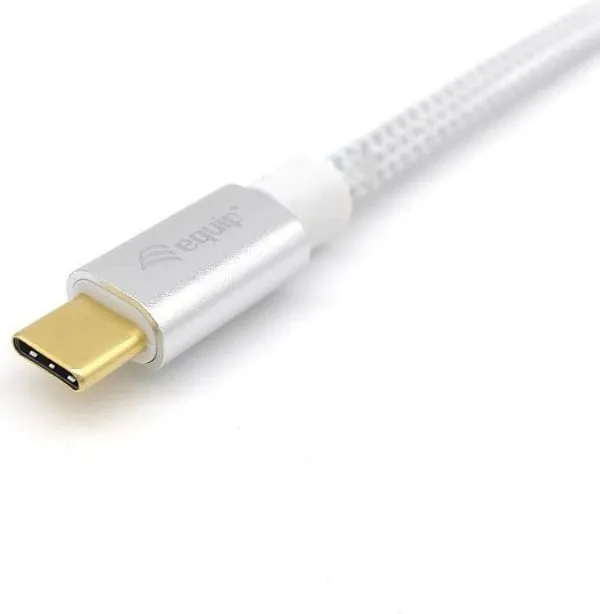 Kabëll USB C në USB C Equip USB 3.2 Gen 2, 1m, 100W, argjendtë/bardhë - 6