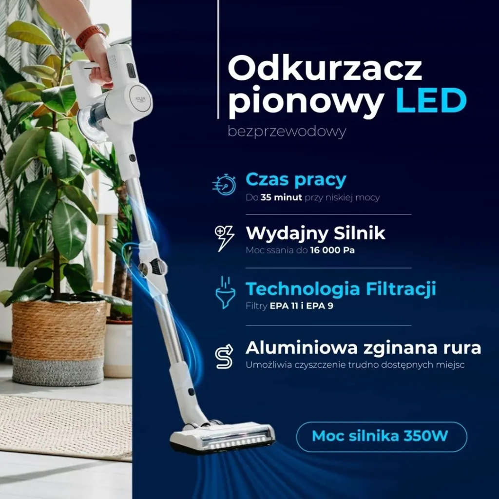 Fshesë elektrike Adler AD 7060, pa qese, e bardhë - 8