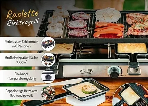 Grilë elektrike Adler AD 6616, 1400 W, e zezë - 1