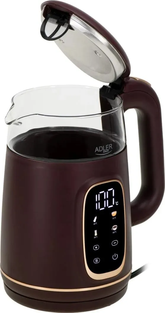 Ibrik elektrik Adler AD 1305, 1.7L, LED, Touch, Bordo - 1