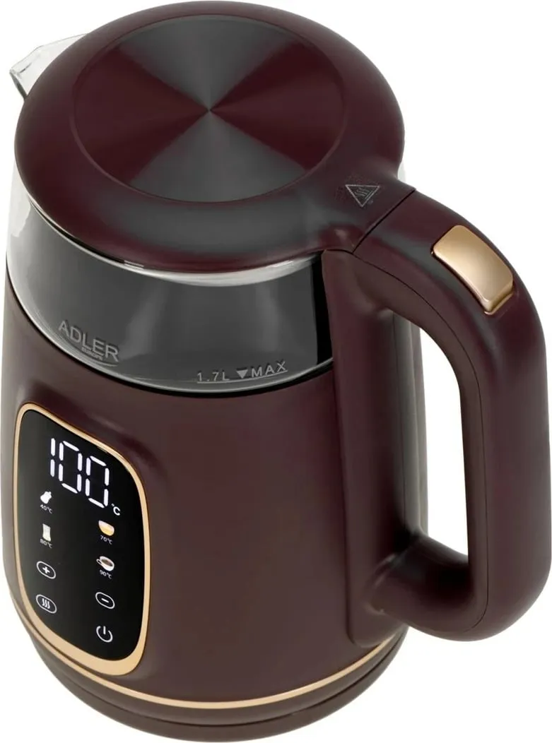 Ibrik elektrik Adler AD 1305, 1.7L, LED, Touch, Bordo - 3