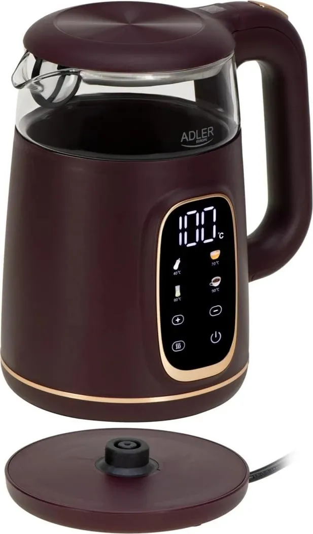 Ibrik elektrik Adler AD 1305, 1.7L, LED, Touch, Bordo - 4