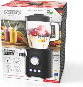 Mikser qëndror Adler CR 4088, 1.5L, 1800W, Inox, i zi