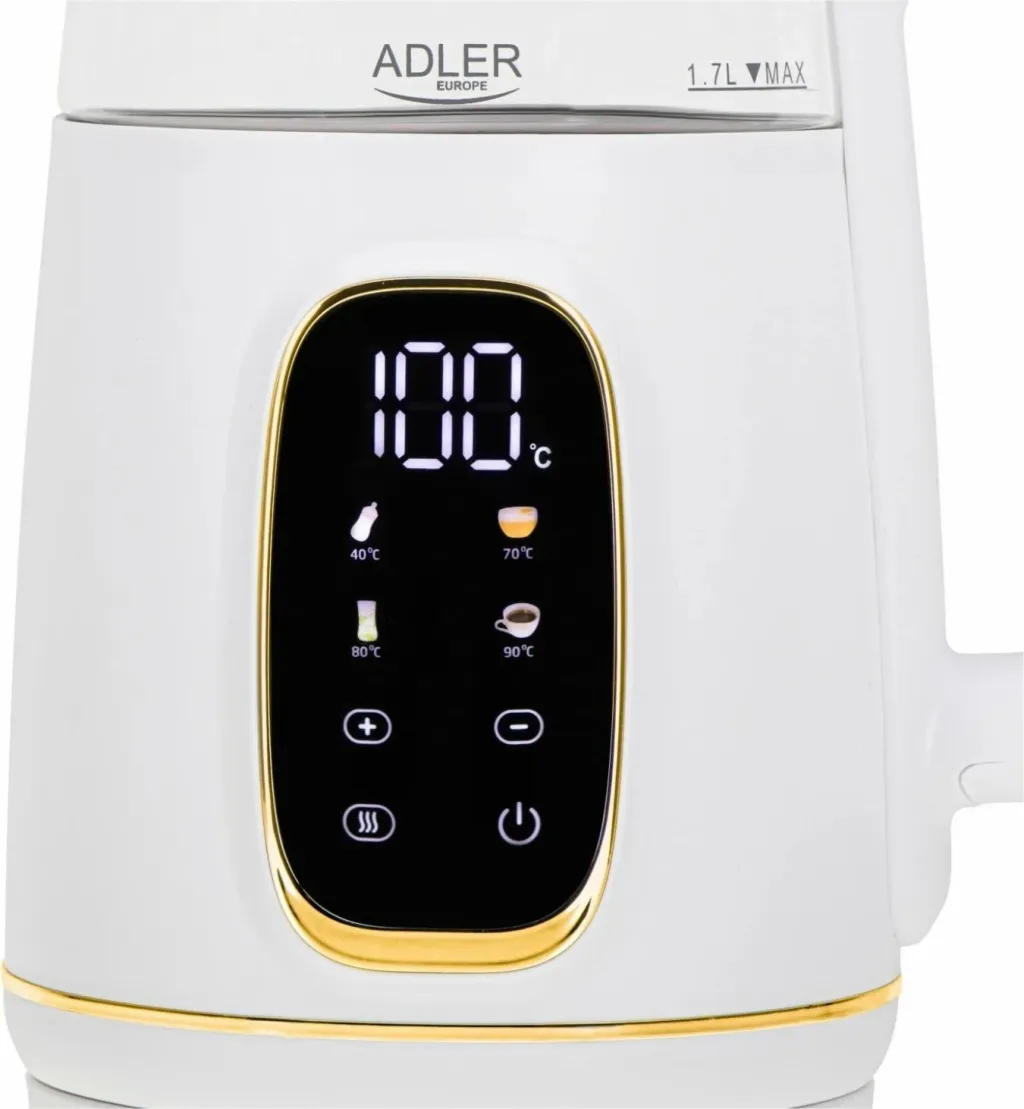 Çajnik elektrik Adler AD 1305, 1.7L, bardhë-artë - 9