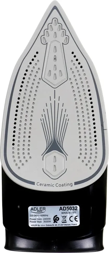 Hekur për hekurosje Adler AD 5032, 2400 W, i zi/kaltër - 3