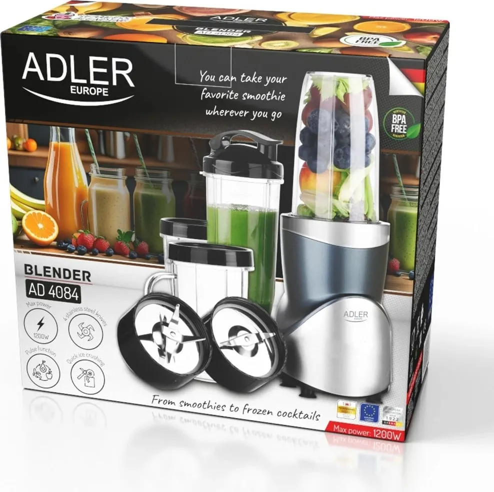 Blender tavoline Adler AD 4084, 0.7L, xham, 1200W, i zi - 11