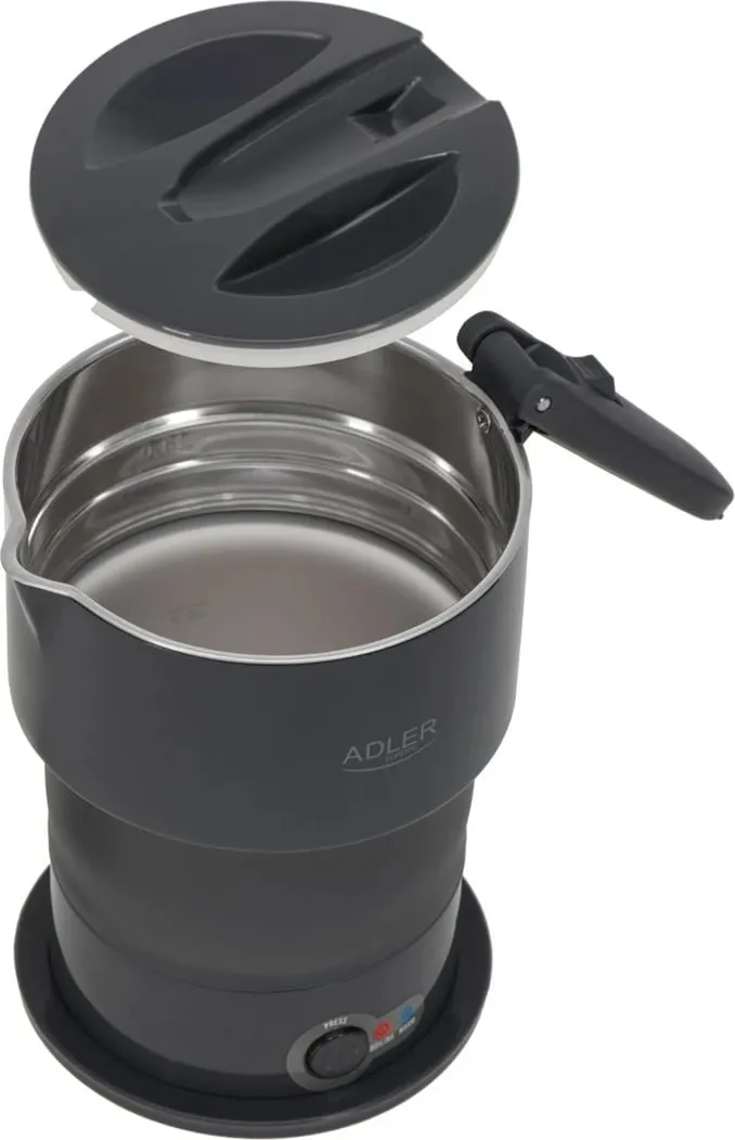 Ibrik elektrik Adler AD 1377g, silikon, 0.6L, Gri - 4