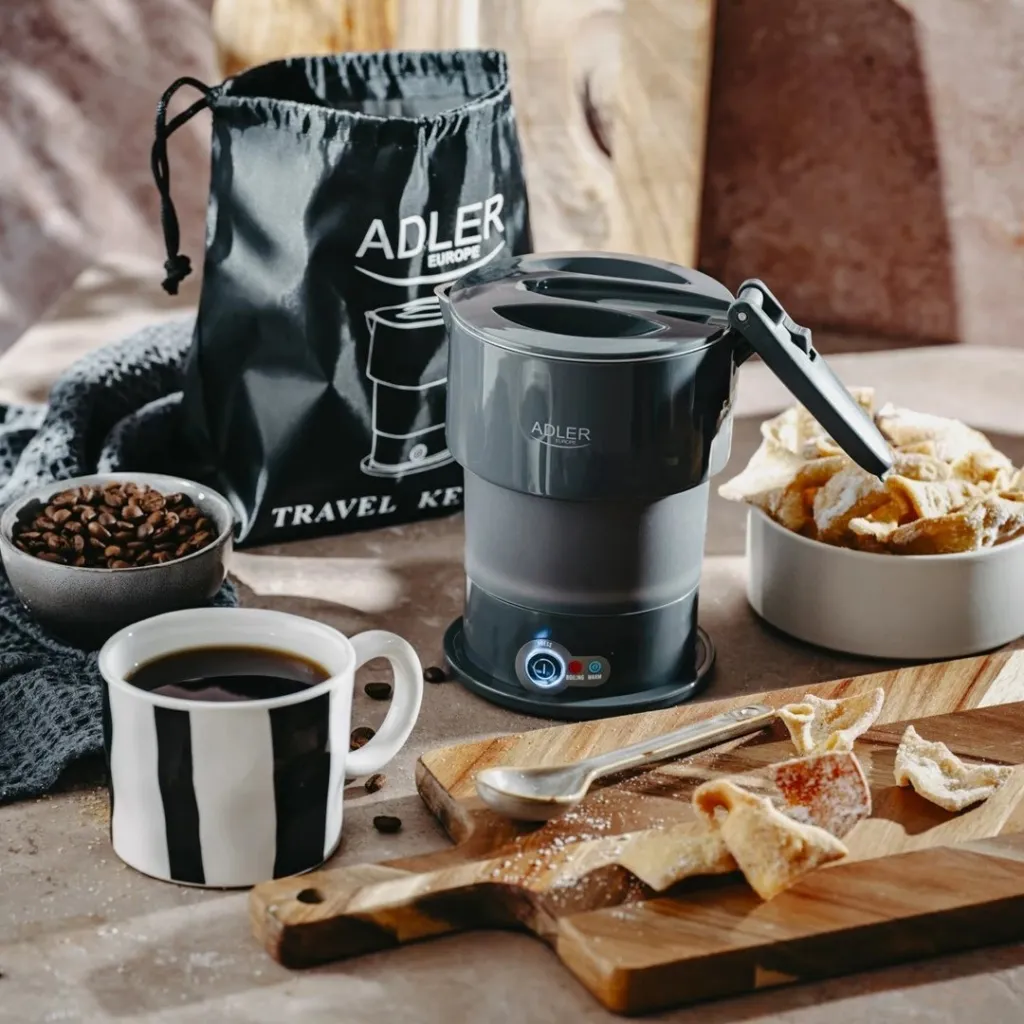 Ibrik elektrik Adler AD 1377g, silikon, 0.6L, Gri - 8