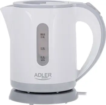 Ibrik elektrik Adler AD 1371g, 0.8L, 850W, gri e bardhë