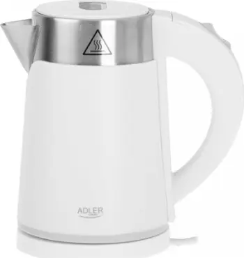 Ibrik elektrik Adler AD 1372, 0.6L, 360°, i bardhë