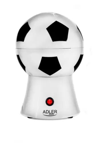 makinë kokoshkash ADLER AD4479 1200 W, pa vaj, dizajn top futbolli, bardhë/zi