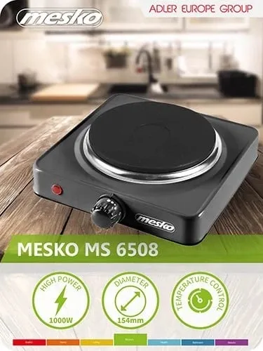 Pllakë ngrohëse Mesko MS 6508, 15.4 cm, e zezë - 3