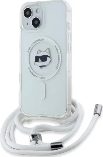 Mbështjellës Karl Lagerfeld Crossbody IML Karl Head MagSafe për iPhone 15/14/13, Transparent