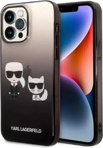 Mbulesë telefoni Karl Lagerfeld KLHCP14LHNKCT, për iPhone 14 Pro, hardcase, e zezë me shkëlqim