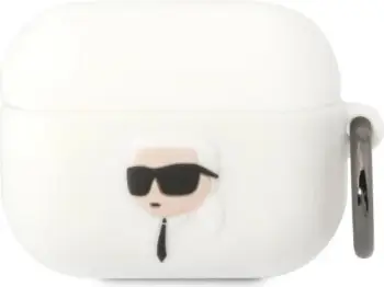 Mbulesë mbrojtëse për kufje Karl Lagerfeld Silicone Karl Head 3D, për AirPods Pro 2, e bardhë