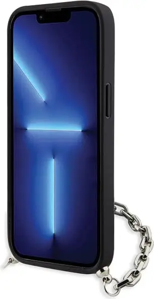 Mbështjellës Karl Lagerfeld KLHCP14SSACKLHPG për iPhone 14 6.1", Saffiano Monogram Chain, argjendtë