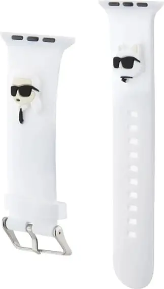 Rrip Apple Watch Karl Lagerfeld 3D Rubber Karl Head, silikon, i bardhë