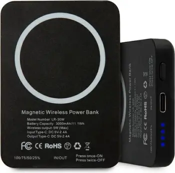 Powerbank induktiv Karl Lagerfeld KLPBMSOIBK, 3000mAh, MagSafe, i zi