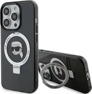 Mbështjellës Karl Lagerfeld KLHMP15XHMRSKHK për iPhone 15 Pro Max 6.7", me unazë MagSafe, zi