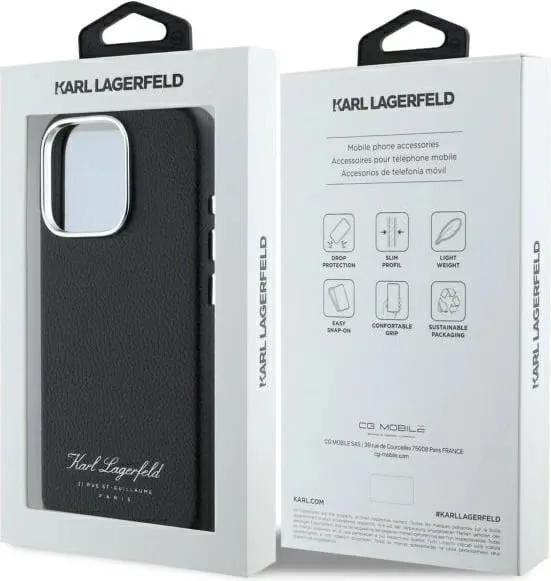 Mbështjellës Karl Lagerfeld Hotel RSG për iPhone 16 Pro, i zi - 2