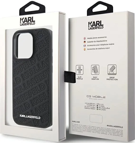Mbështjellës Karl Lagerfeld Quilted K Pattern për iPhone 15, i zi - 2