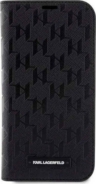 Futrollë Karl Lagerfeld KLBKP14XSAKLHPK për iPhone 14 Pro Max, bookcase, Saffiano Monogram, e zezë
