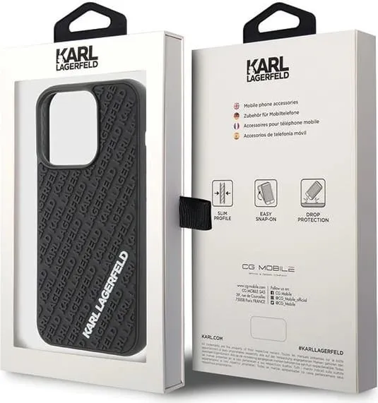 Mbështjellës Karl Lagerfeld 3D Rubber Multi Logo për iPhone 15 Pro, i zi - 2