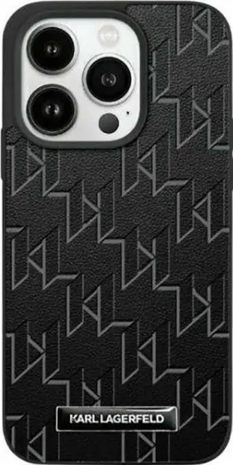 Mbështjellës Karl Lagerfeld Monogram Ikonik për iPhone 15 Pro Max, i zi