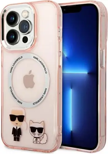 Mbulesë telefoni Karl Lagerfeld KLHMP14LHKCP, për iPhone 14 Pro 6.1", MagSafe, rozë