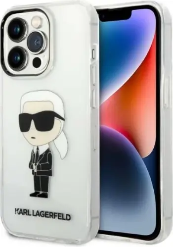 Maskë telefoni Karl Lagerfeld KLHCP14LHNIKTCT, për iPhone 14 Pro, e fortë, transparente