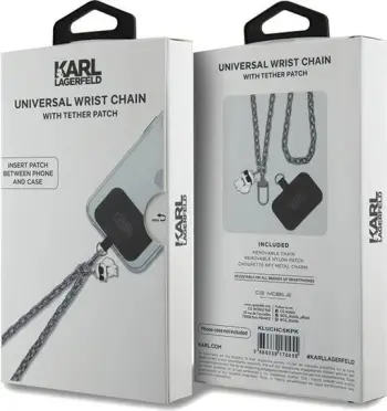 Rrip dore universal për telefon Karl Lagerfeld Choupette, argjend