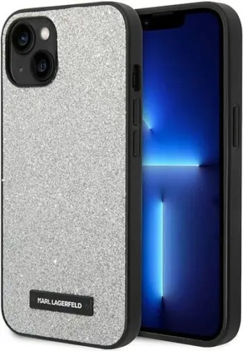 Mbështjellës Karl Lagerfeld KLHCP14SG2ELS për iPhone 14 6.1", hardcase, argjendtë
