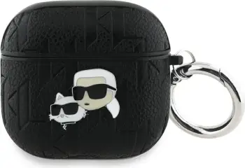 Mbështjellës Karl Lagerfeld Monogram Choupette Head për AirPods 4, e zezë