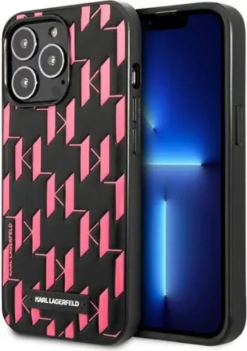 Mbështjellës Karl Lagerfeld Monogram Plaque për iPhone 13 Pro Max 6.7", Rozë