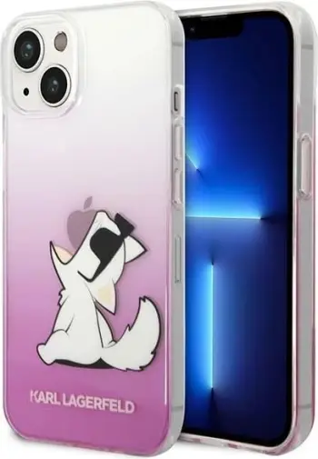 Mbulesë telefoni Karl Lagerfeld KLHCP14MSNCHBCP, për iPhone 14 Plus, hardcase silikon, rozë