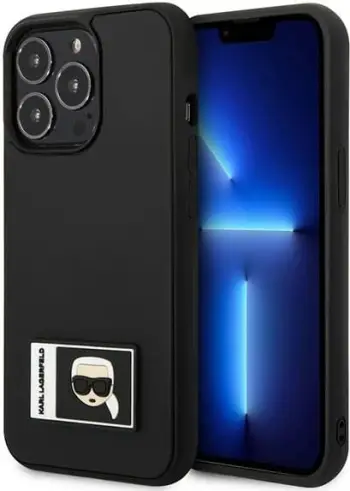 Mbështjellës telefoni Karl Lagerfeld Ikonik Patch për iPhone 13 Pro Max 6.7", hardcase, i zi