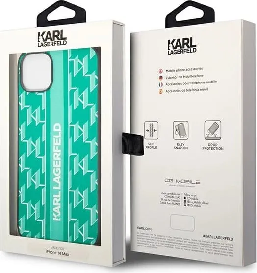 Mbulesë telefoni Karl Lagerfeld Monogram Stripe për iPhone 14 Plus 6.7", hardcase, kafe - 2