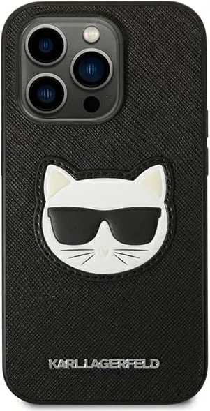 Mbulesë telefoni Karl Lagerfeld HC Saffiano Ikonik Patch për iPhone 14 Pro, plastike, e zezë - 2