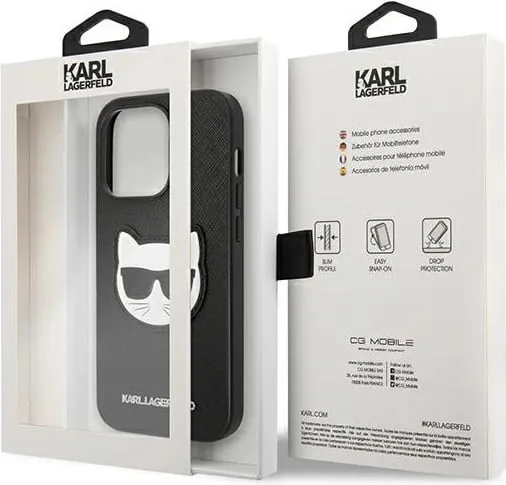 Mbulesë telefoni Karl Lagerfeld HC Saffiano Ikonik Patch për iPhone 14 Pro, plastike, e zezë - 3